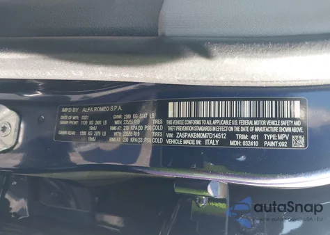 2021 Alfa Romeo Stelvio Ti Awd z USA, uszkodzony, nr VIN ZASPAKBN0M7D14512